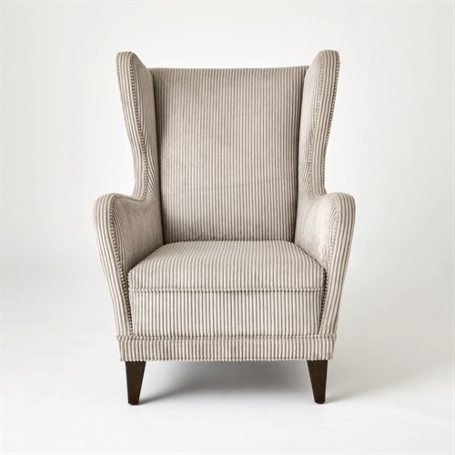 Wing Chair-Wide Wale Corduroy-Smoke