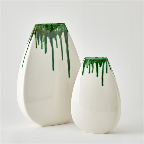 Giant Teardrop Vases-Emerald Giant Teardrop Vases-Emerald