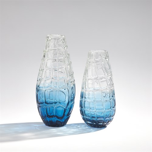 Ombre Grid Vases-Blue Ombre Grid Vases-Blue