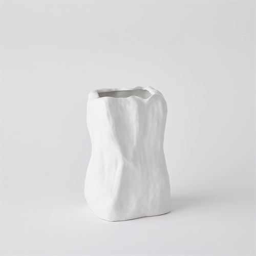 Irregular Square Vase-White