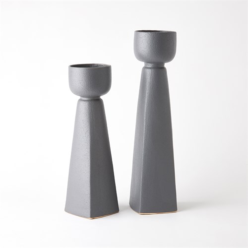 Cupped Vases-Dark Grey Cupped Vases-Dark Grey