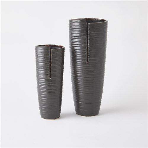 Split Vases-Metallic Black
