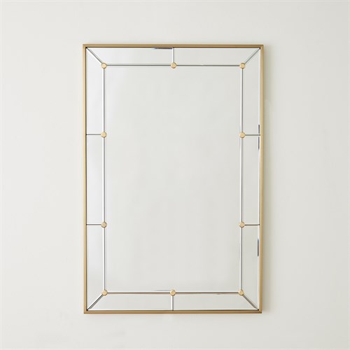Rectangular Stud Mirror-Brushed Brass Rectangular Stud Mirror-Brushed Brass