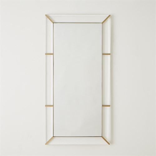 Acrylic Rectangle Mirror-Brushed Brass/Stainless