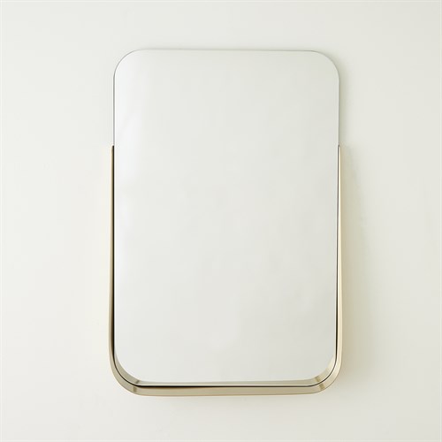 Rectangle Mirror w/Shelf-Brass Rectangle Mirror w/Shelf-Brass