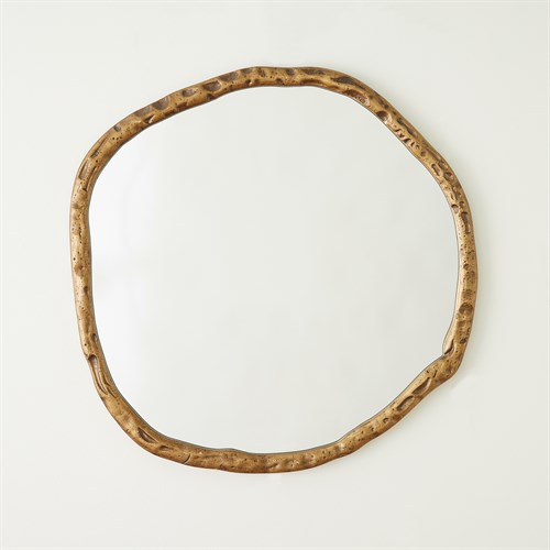 Irregular Circle Mirror-Antique Brass Irregular Circle Mirror-Antique Brass