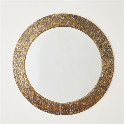 Round Wall Mirror-Antique Copper Round Wall Mirror-Antique Copper