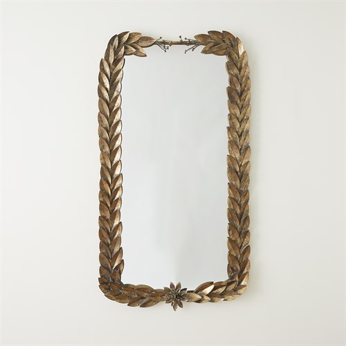 Rectangle Greek Laurel Mirror-Antique Gold Rectangle Greek Laurel Mirror-Antique Gold
