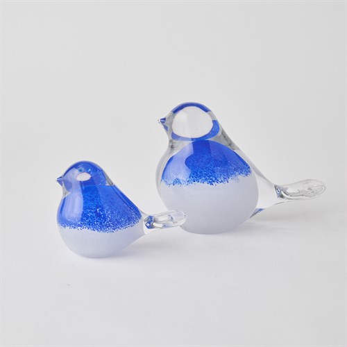 Glass Birds-Blue w/White