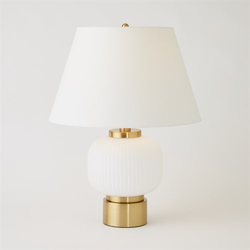 Global Table Lamp-White/Brass Global Table Lamp-White/Brass