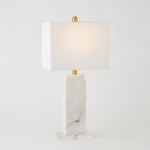 Marble/Crystal Table Lamp-White Marble/Crystal Table Lamp-White