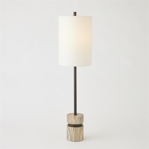Faux Travertine Buffet Lamp-Bronze Faux Travertine Buffet Lamp-Bronze