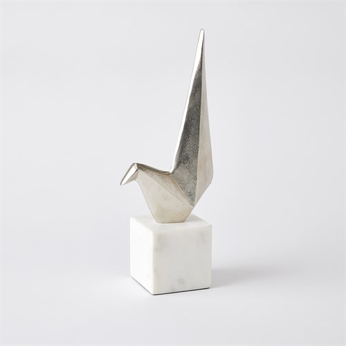 Sitting Origami Bird-Nickel Sitting Origami Bird-Nickel