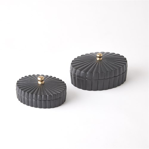 Oval Boxes-Black w/Gold Knob Oval Boxes-Black w/Gold Knob