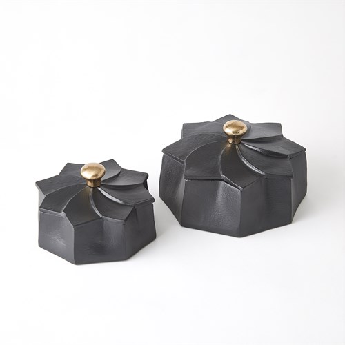 Flower Boxes-Black w/Gold Knob Flower Boxes-Black w/Gold Knob
