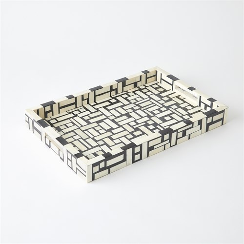 Mosais Tray-Black & Cream Mosais Tray-Black & Cream