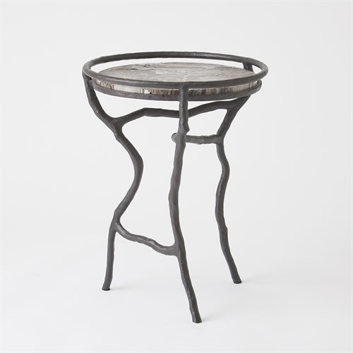 Organic Freeform Table-Bronze/Silver Travertine Organic Freeform Table-Bronze/Silver Travertine