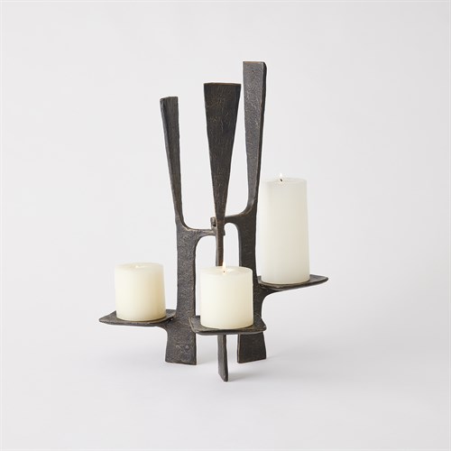 Triune Candleholder-Bronze