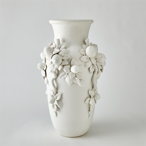 Villa Limone Urn-Matte White-Lg