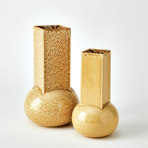 Crocus Vases-Reactive Mustard