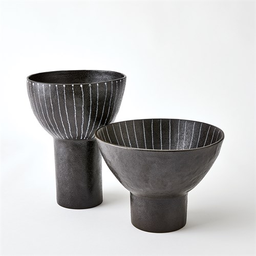 Cinder Footed Bowls-Striped