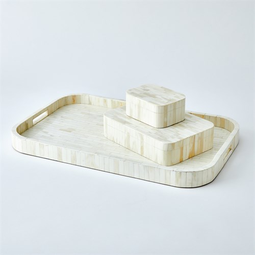 Super Ellipse Boxes and Tray-White Bone