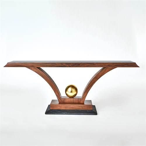 Colby Console-Walnut/Brass