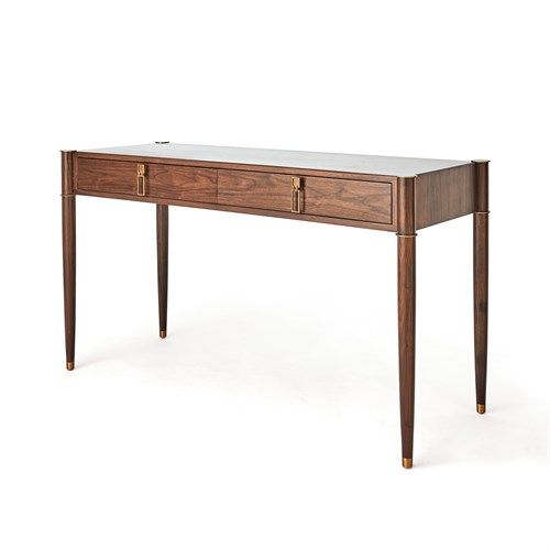 Triple Curve Desk-Walnut