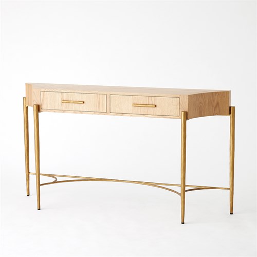 Breakfront Console-Natural/Gold Breakfront Console-Natural/Gold