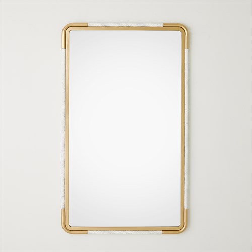 Rattan Wall Mirror-White/Gold Rattan Wall Mirror-White/Gold