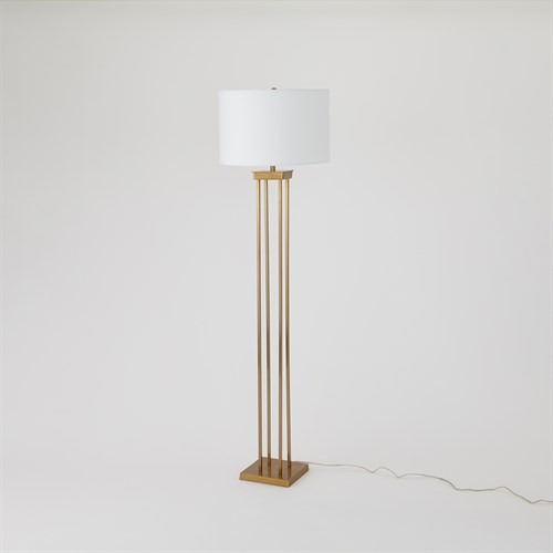 Four Pillar Floor Lamp-Satin Brass Four Pillar Floor Lamp-Satin Brass