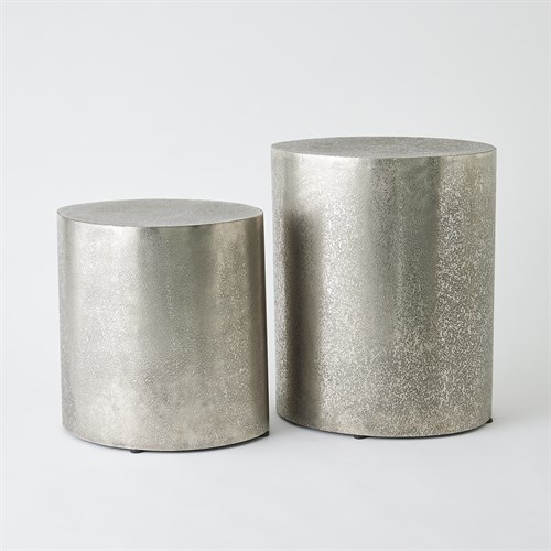 Texture Drum Tables-Antique Nickel Texture Drum Tables-Antique Nickel