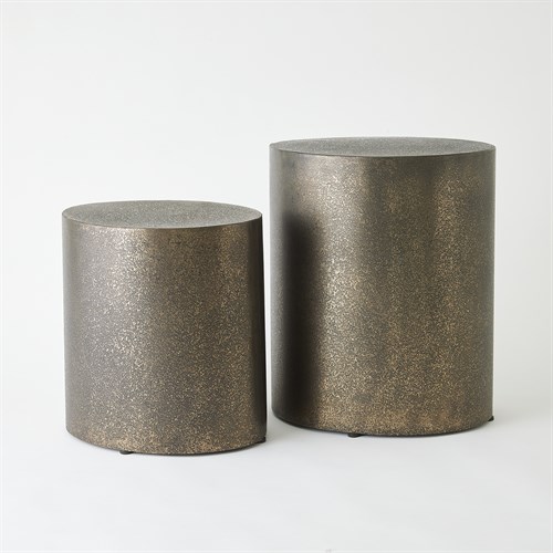 Texture Drum Tables-Champagne Texture Drum Tables-Champagne