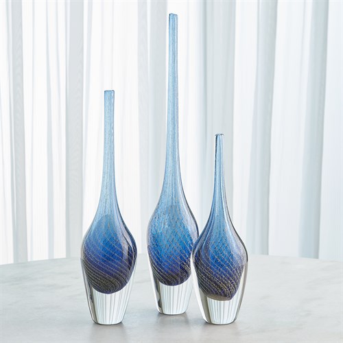 Flecked Spire Bottles-Blue