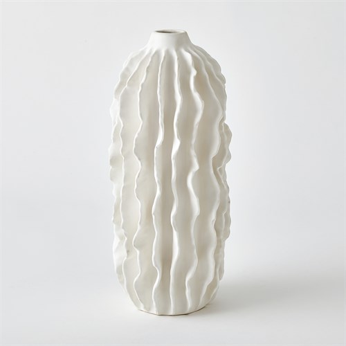 Sea Ribbons Vase-Matte White