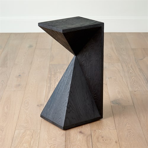 Asymmetrical Angle Side Table-Blackened Oak