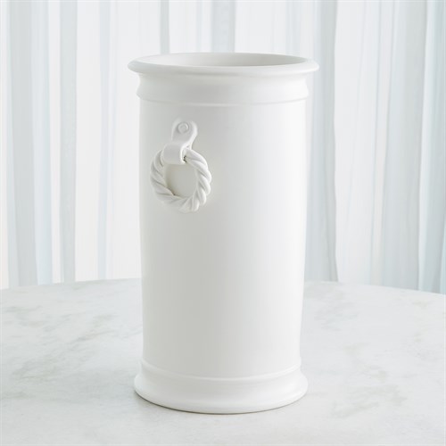 Rope Handle Vessel-Matte White