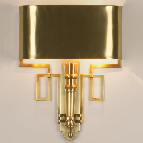 Torch Sconce w/Shade-Antique Brass