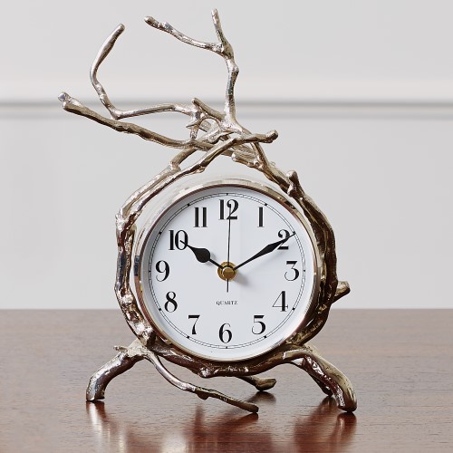 Twig Clock-Nickel Twig Clock-Nickel
