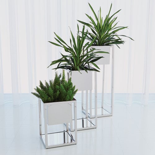 Escher Pedestal/Planter-Nickel