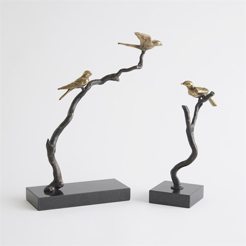 Perched Sparrows-Bronze/Brass