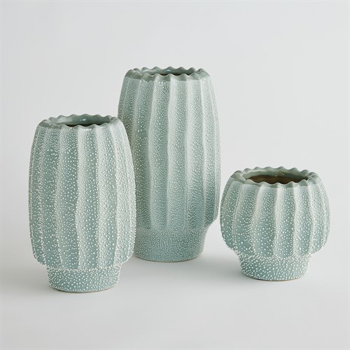 Echinus Vases-Green Echinus Vases-Green
