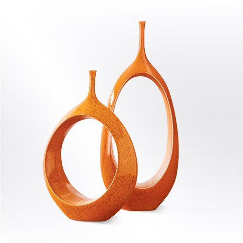 Open Ring Vase-Orange Open Ring Vase-Orange
