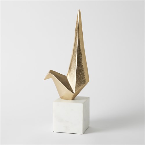 Sitting Origami Bird-Gold Sitting Origami Bird-Gold