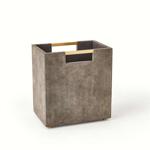 Posh Wastebasket-Grey Suede Posh Wastebasket-Grey Suede