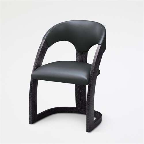 Delia Chair-Ebony Cerused-Graphite Leather Delia Chair-Ebony Cerused-Graphite Leather