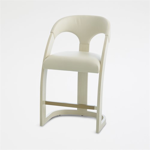 Delia Counter Stool-Antique White-Milk Leather Delia Counter Stool-Antique White-Milk Leather