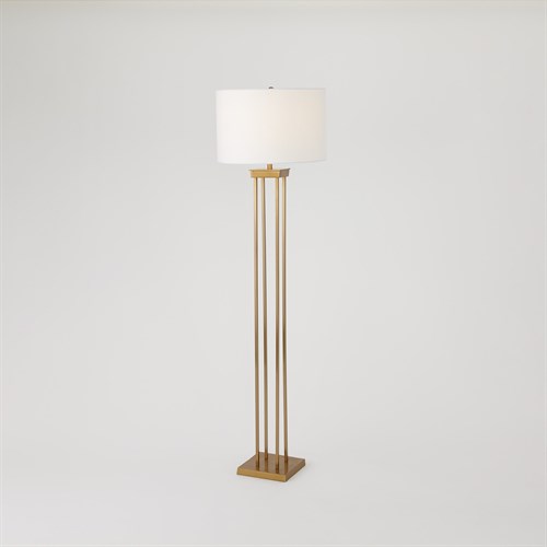 Four Pillar Floor Lamp-Satin Brass Four Pillar Floor Lamp-Satin Brass