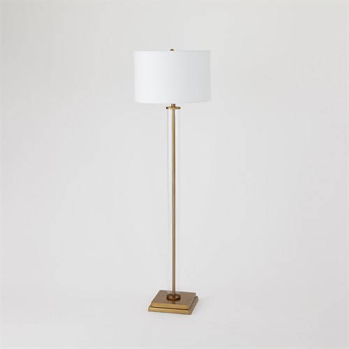 Glass Tube Floor Lamp-Antique Brass Glass Tube Floor Lamp-Antique Brass