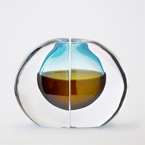 Split Vase Bookend-Topaz/Blue Split Vase Bookend-Topaz/Blue